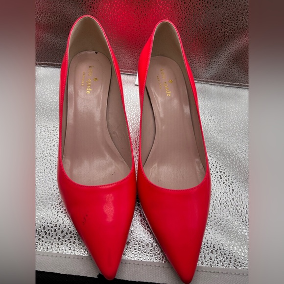 Kate Spade Melanie Bright Neon Pink Kitten Heels Size 8.5 Pumps Patent Leather - Picture 3 of 7